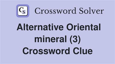 oriental crossword clue